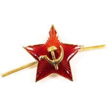 Звезда на фуражку шапку красная 32 мм накладной СиМ